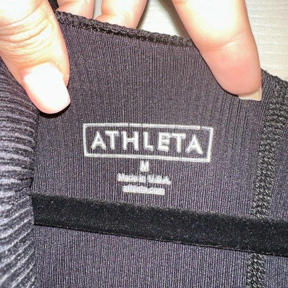 Athleta womens black v neck contemporary hooded sweater M athleisure - Picture 7 of 10